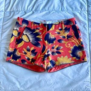J. Crew fun orange/coral flower shorts!